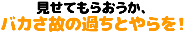 見せてもらおうか、バカさ故の過ちとやらを！